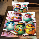 Colorful Hat Birds Jigsaw Puzzle 1000 Pieces