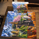 Seasons Train Jigsaw Puzzle 1000 Piece