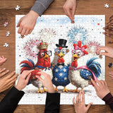 Puzzle artistique de poulets joyeux, 1000 pièces