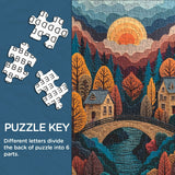 Puzzle del villaggio del tramonto dorato, 1000 pezzi
