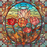 Stained Glass Flower Jigsaw Puzzle 1000 Pieces