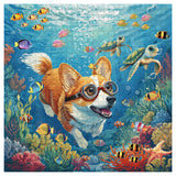 Diving Corgi Dog Jigsaw Puzzle 1000 Pieces
