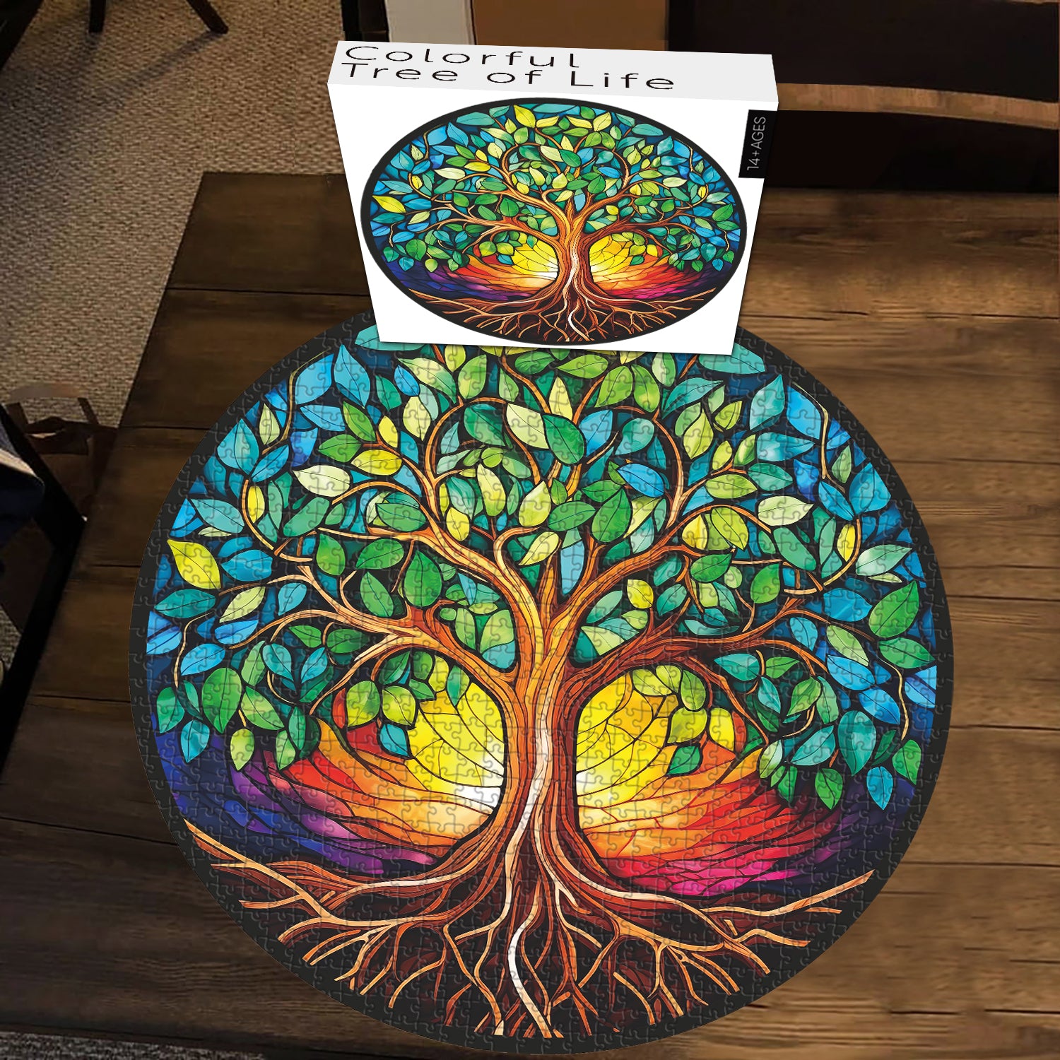 Stained Glass Colorful Tree of Life Jigsaw Puzzle 1000 Pieces – Closeteyes stained-glass-colorful-tree-of-life-jigsaw-puzzle-1000-pieces-closeteyes
