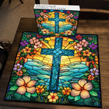 Cross Stained Glass Jigsaw Puzzle 1000 Pieces