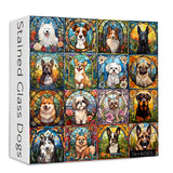 Stained Glass Dogs Jigsaw Puzzle 1000 Pieces