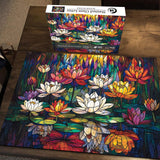 Stained Glass Lotus Jigsaw Puzzle 1000 Pieces
