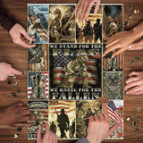 American Flag Eagle Soldier Jigsaw Puzzle 1000 Pieces