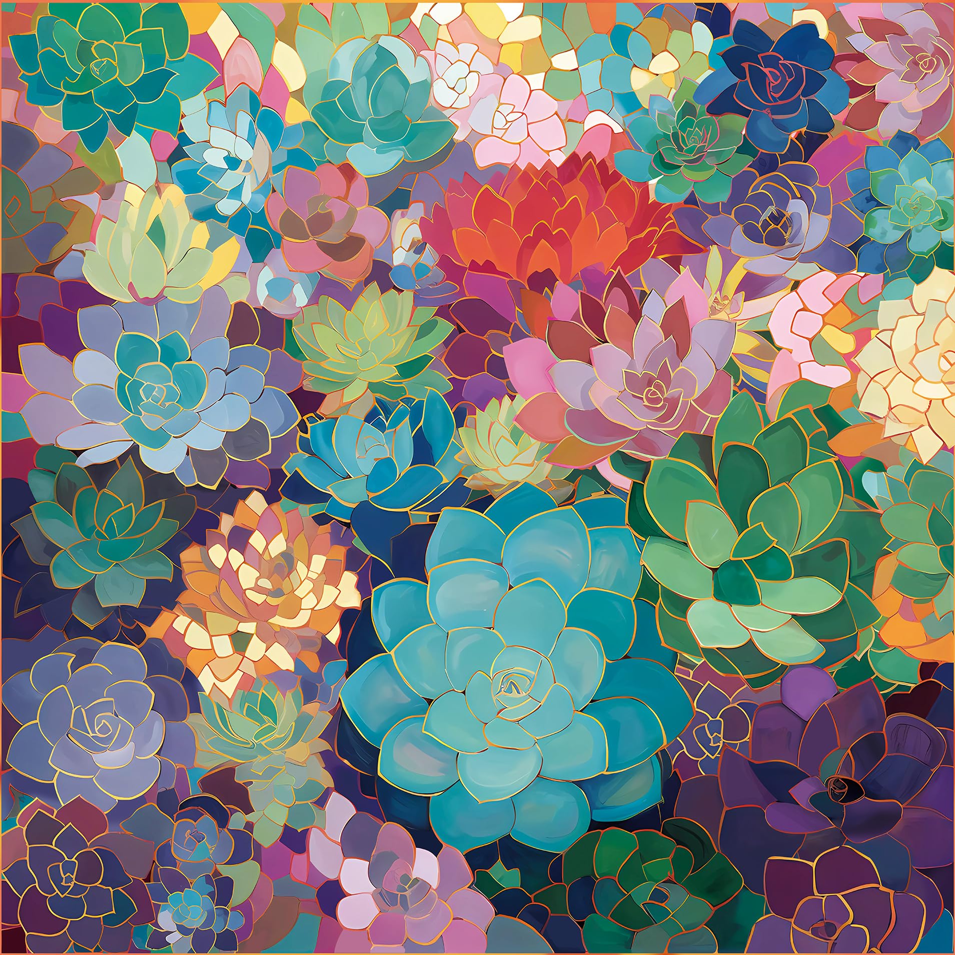 Gradient Succulent Jigsaw Puzzle 1000 Pieces – Closeteyes